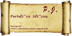 Perhócs Józsa névjegykártya